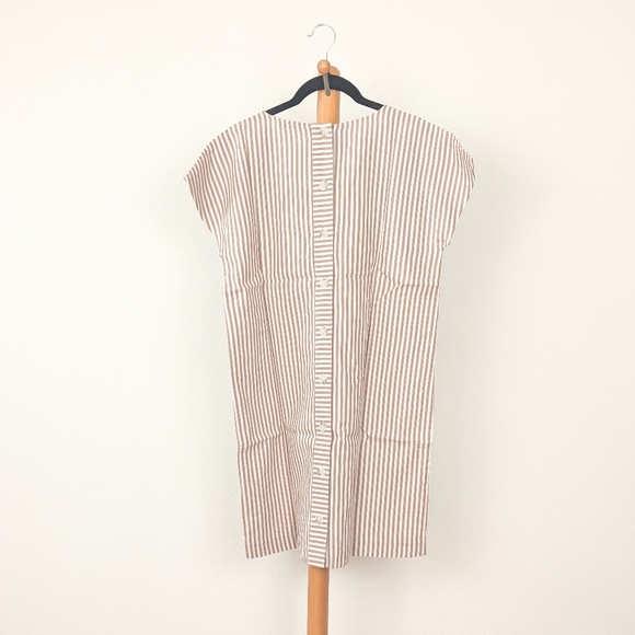 Madewell Button-Back Easy Dress in stripes - Picture 4 of 6
